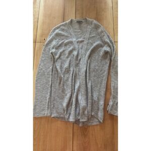 Express Women's XS Open Knit Cardigan Sweater Beige Long Sleeve Open Front